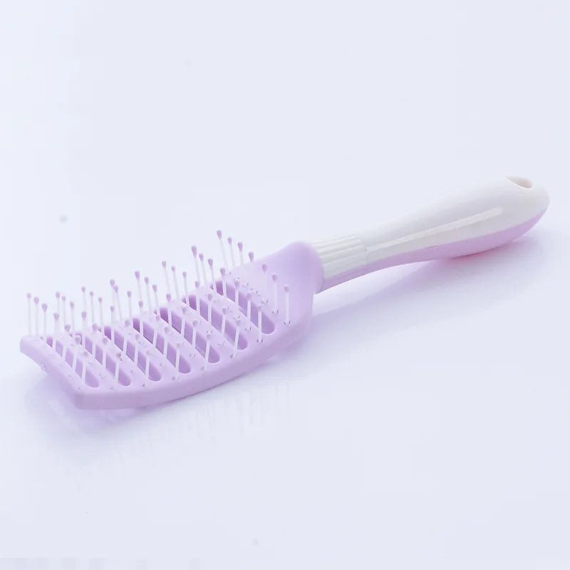 Cute Japanese Korean Massage Anti-screw Plastic Hair Brush White Curly Hair Hollow Activity Gym Untangling Hairdressing Comb