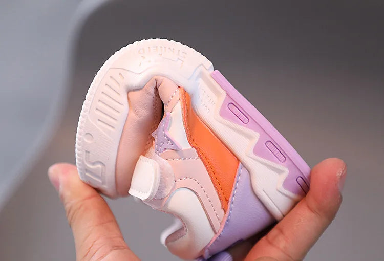 Kids Sports Shoes Children Casual Sneakers Anti Slip Soft Soles Breathable Lightweight Baby Walking Shoes Boys Girls Board Shoes