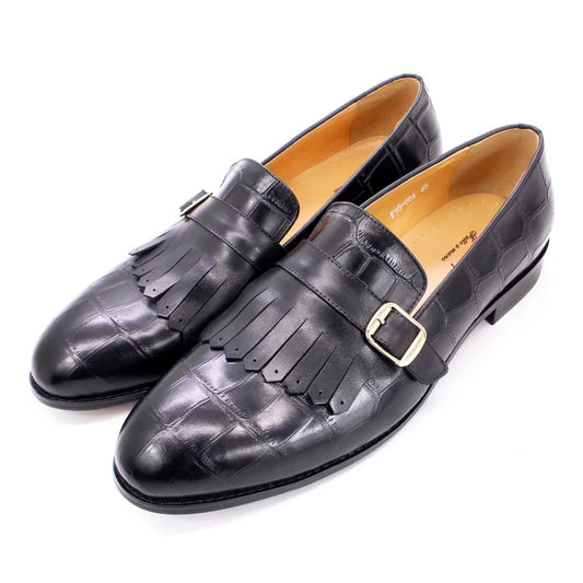 Classic Men Shoes High quality Pure Cowhide Leather Casual Formal Office Suit Match Footwear Metal Buckle Loafers for Gentlemen