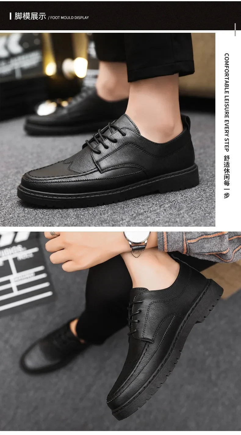 Classic Business Leather Shoes for Men Fashion Handcrafted Men's Dress Shoes Comfortable Flats Loafers Brand Men's Casual Shoes