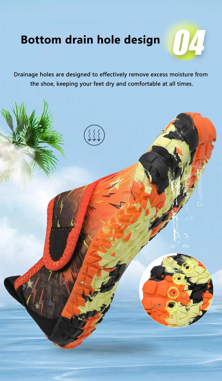 Kids Quick-Drying Shoes Anti Slip Wear-Resistant Cushioning Collision Prevention Soft Breathable Kids Quick-Drying Water Shoes