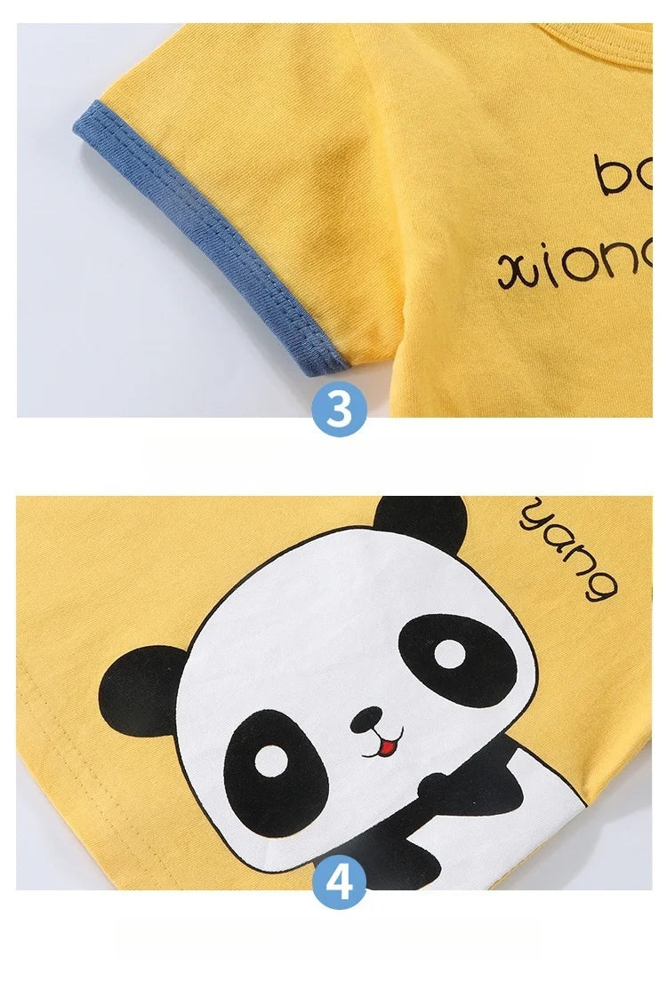 Fashion Kids Clothes Boys Sets Top Shorts 2PCS 100% Cotton Soft Summer Children Baby Cloths T-shirt Shorts Toddler Suit For 0-6Y