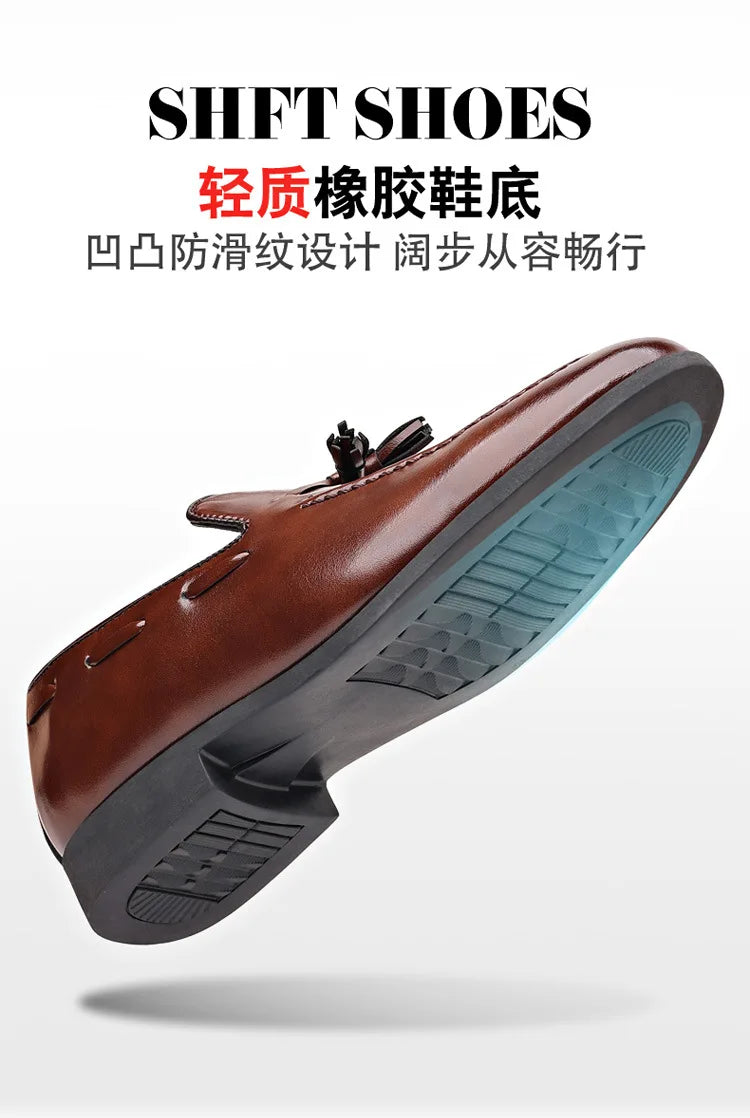 Mens Dress Shoe Fashion Male Loafers Business Wedding Shoe Men Black Elegant Classic Man Formal Leather Social Men's Lofer