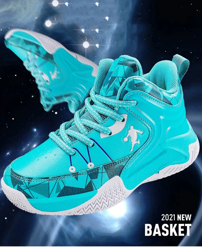 Hot Sale Basketball Shoes For Children Fashion Design Purple Children's Basketball Sneakers High Top Lace-up Kids Sports Shoes