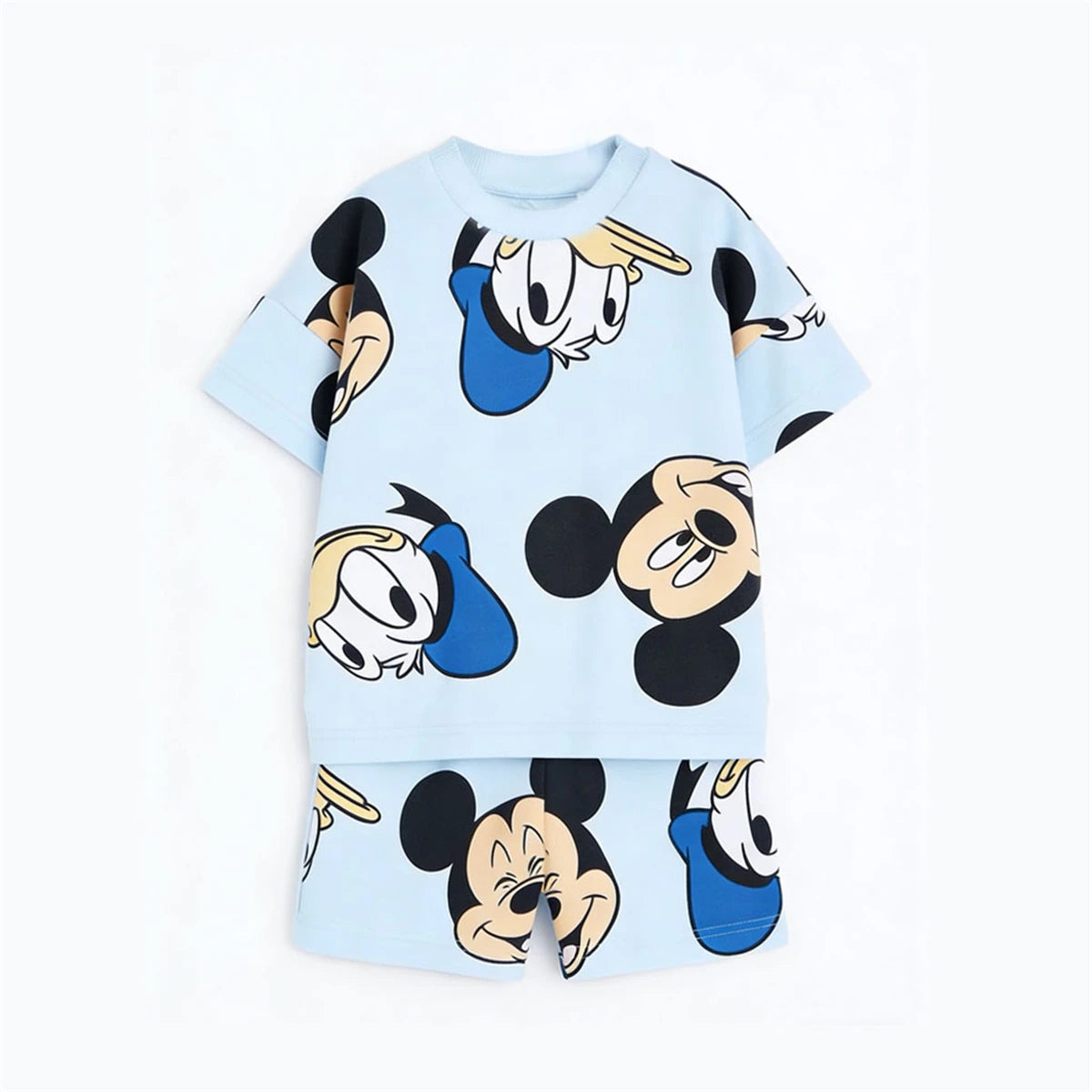 Disney Costume Full Print Outfits Boys And Girls Summer Clothing Lovely Tshirt+Shorts Two Piece Set New Fashion Clothing Suit