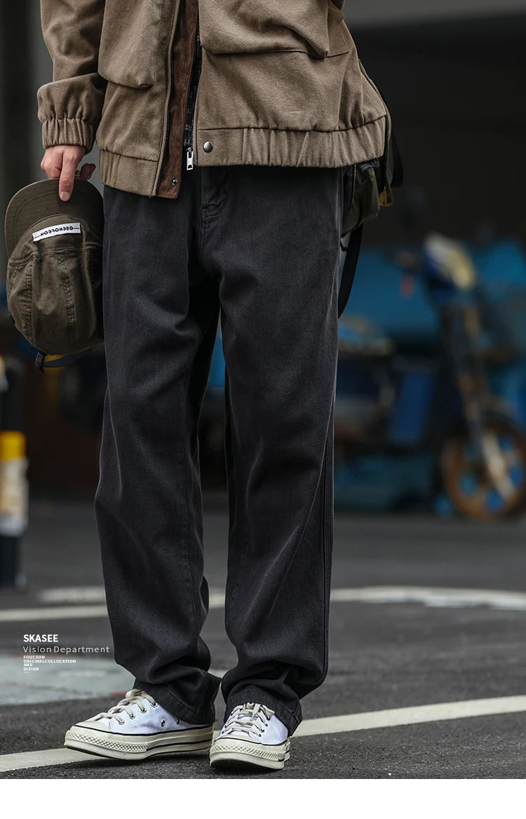 Japanese Streetwear High Quality Cargo Pants For Men Clothing Harajuku Casual Straight-Leg Trousers Korean Fashion Baggy Pants