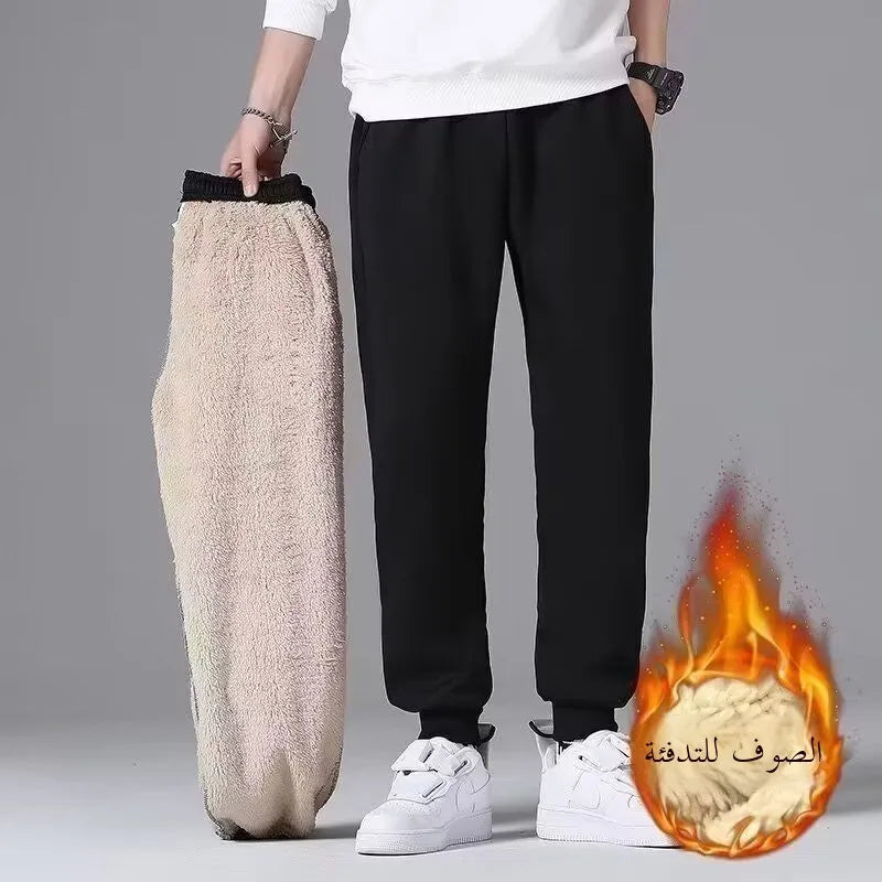 Men's Winter Lamb Velvet Sports Set Thiened Casual Sweatirt Pants Two-Piece Suit Warm Cozy Leisure Wear Long Sve