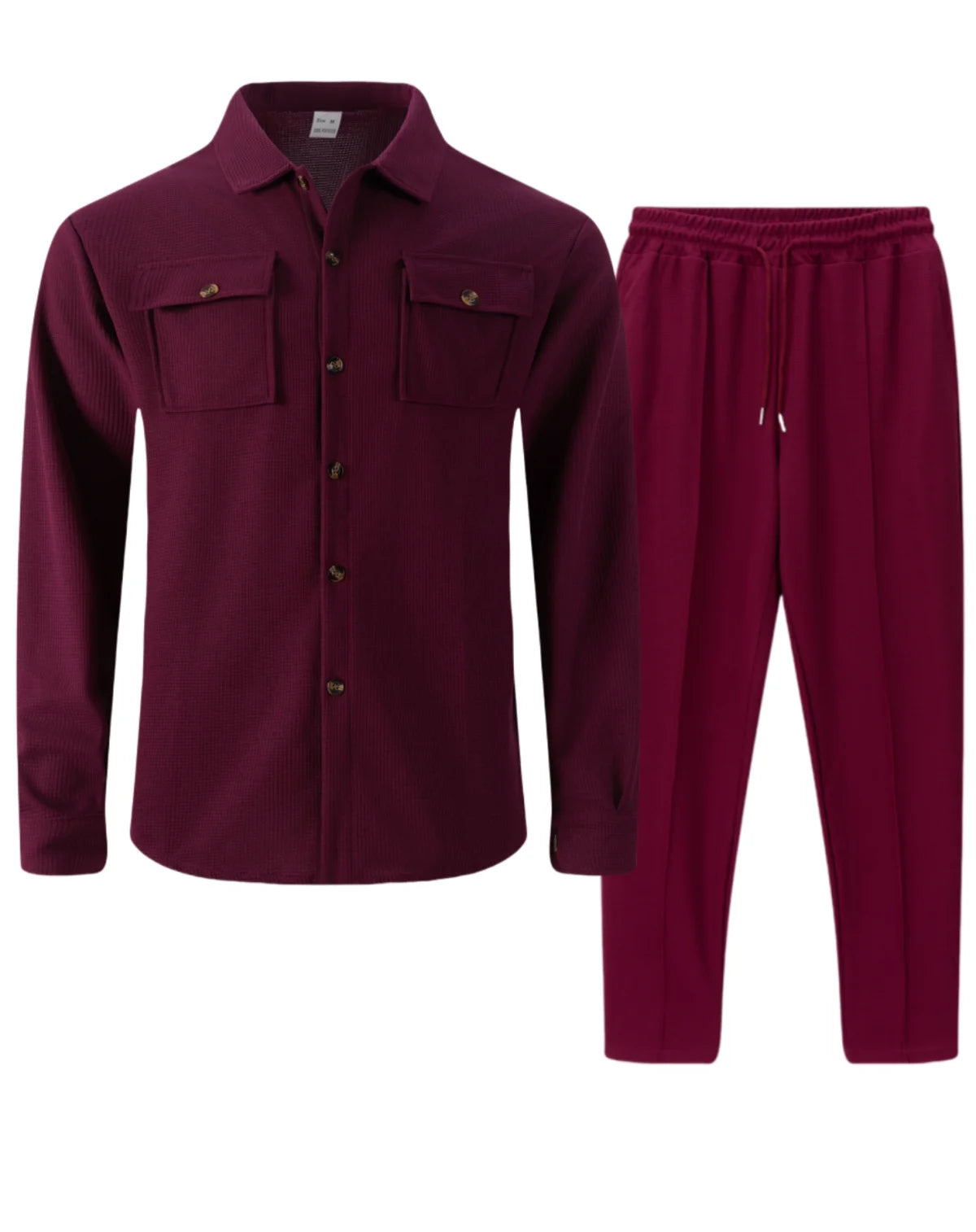 Men's Spring Autumn Casual Suit Street Style Solid Color Loose-Padded Long-Sleeved Two-Piece Set Fashionable Outerwear Suit set