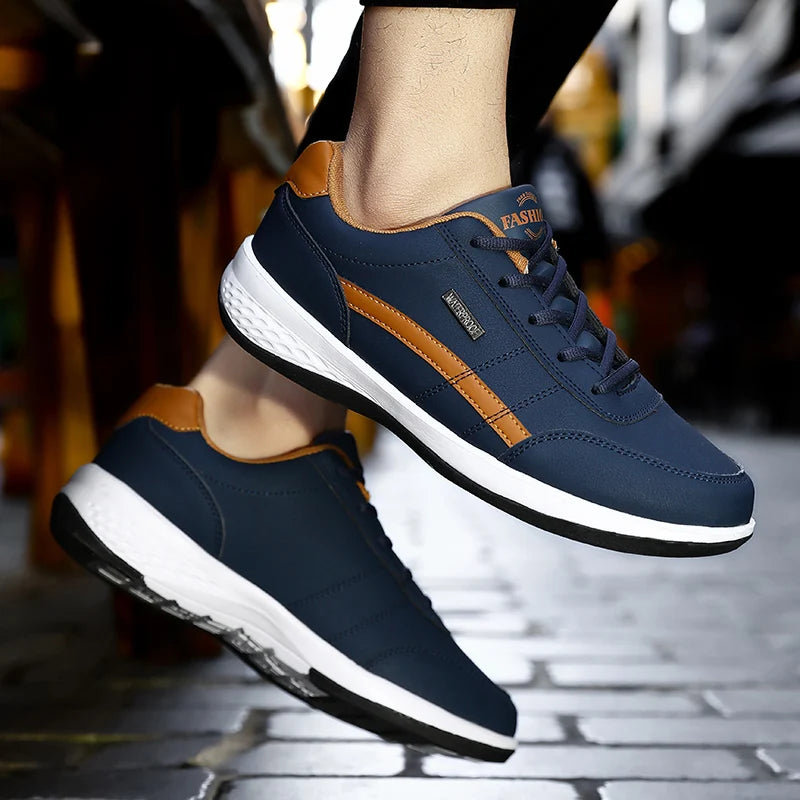 New Men Shoes Spring Autumn Waterproof Walking Sneakers Leisure Male Leather Sports Shoes Non-Slip Casual Shoes for Man