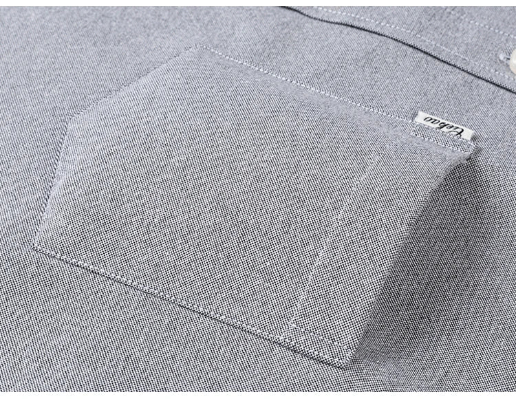Men's Hard-wearing Comfortable 100% Cotton Long Sleeve Dress Shirt with Pocket, Spring Autumn Casual Oxford Button-Down Shirts
