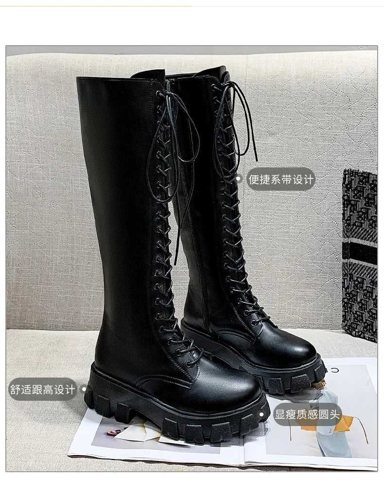 High Boots for Women 2025 New Women's Boots Fashion Womens Casual Shoes Wear-resistant Non-slip Women Platform Shoes Botas Mujer