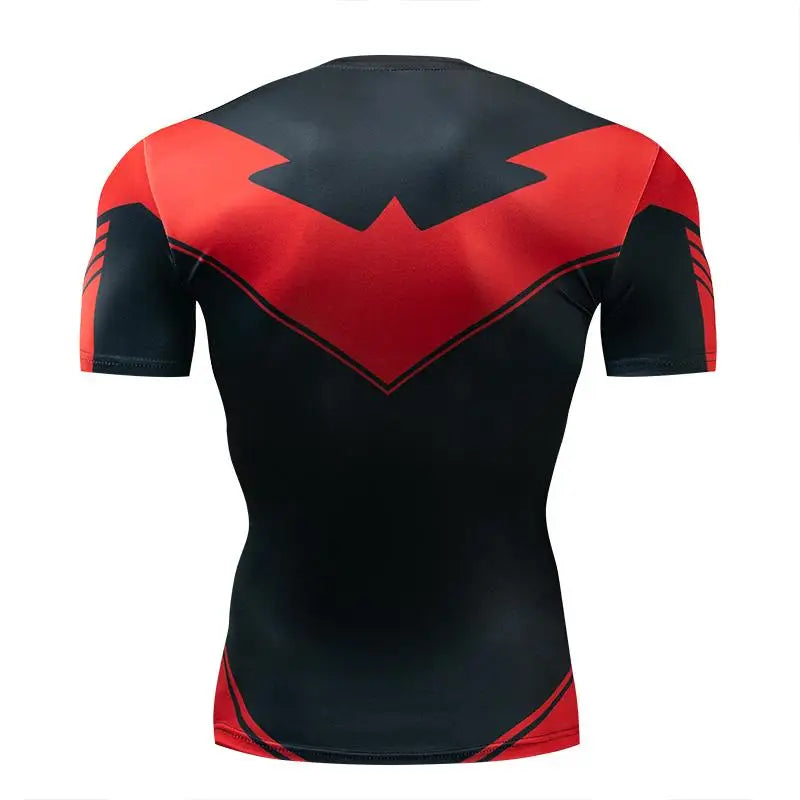 3D Nightwing Men T Shirt Running Quick-Dry Shirts Men Compression T-Shirts Sportswear Gym Rash Guard Boxing Training Sports Tops