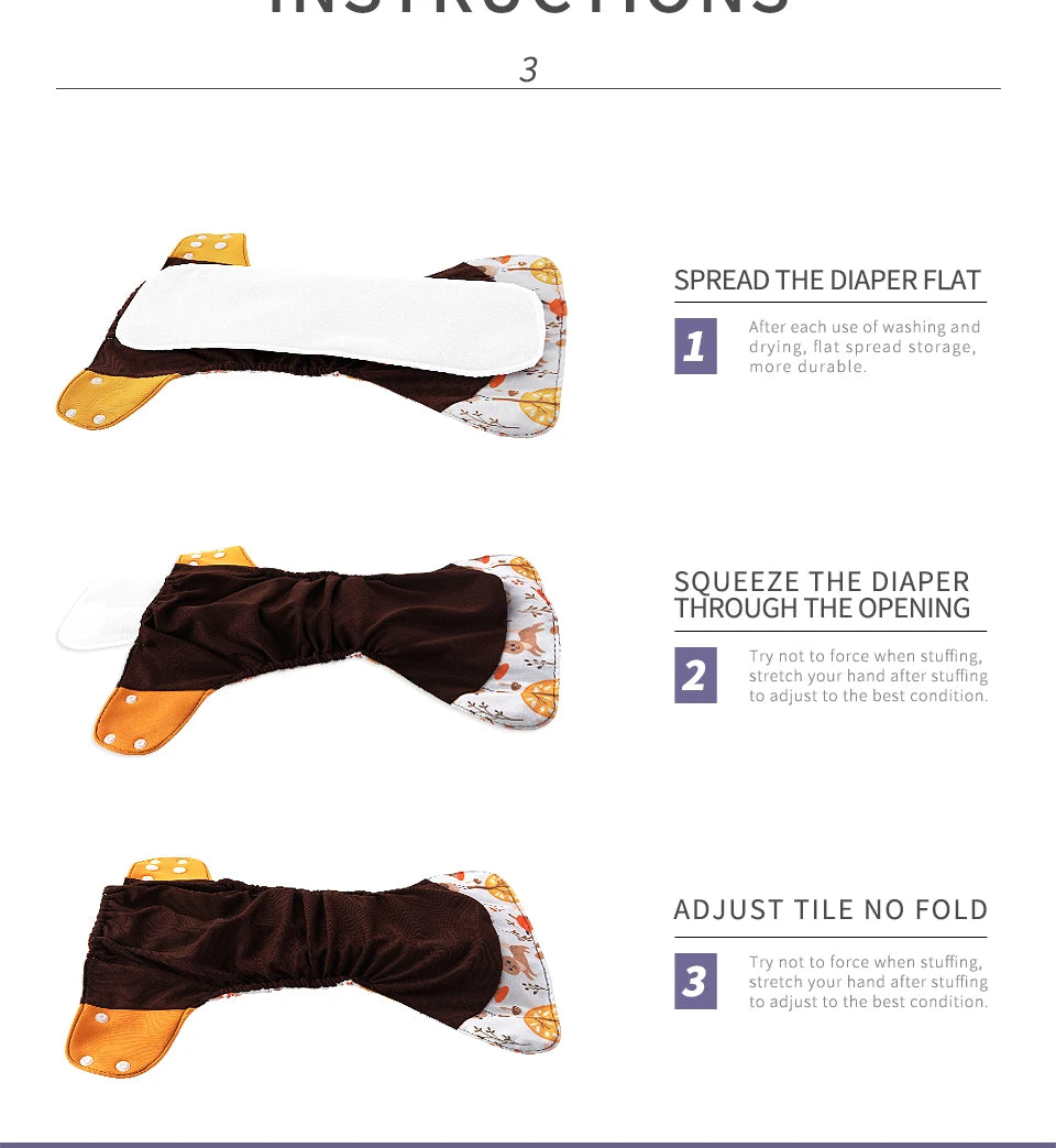 Elinfant 5/10pcs / Set 3 Layers Microfiber Cloth Diaper Nappy Insert Super Absorbent Reusable Washable 35×13.5 Cm Diaper Insert