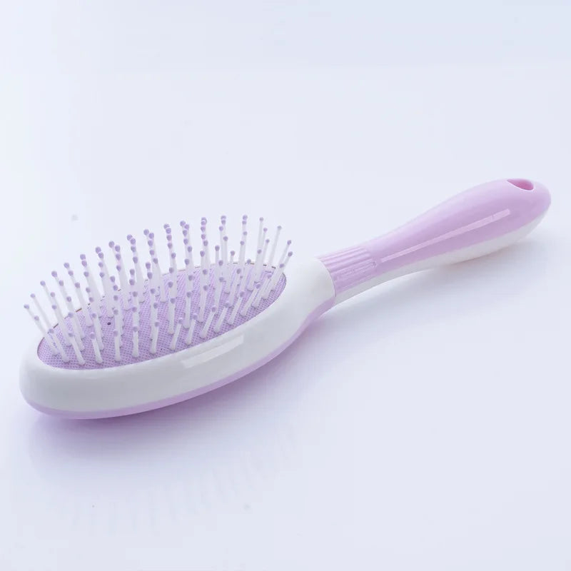 Cute Japanese Korean Massage Anti-screw Plastic Hair Brush White Curly Hair Hollow Activity Gym Untangling Hairdressing Comb