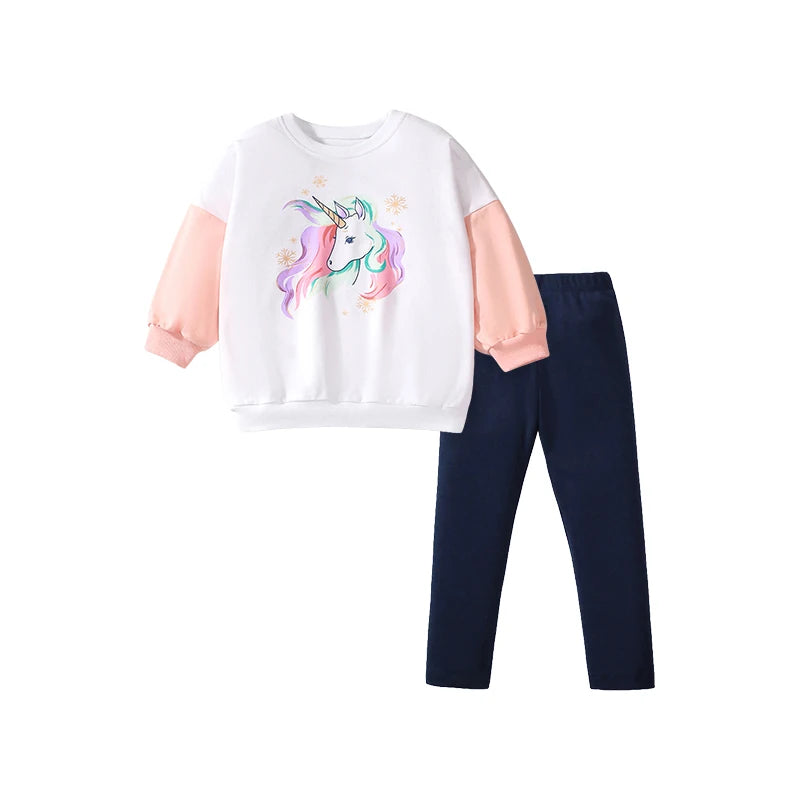 Little maven Children's Clothing Set Toddler Girls 2025 Autumn Spring Cartoon Bowknot Outfits for Kids Clothes Top+Pant Sets