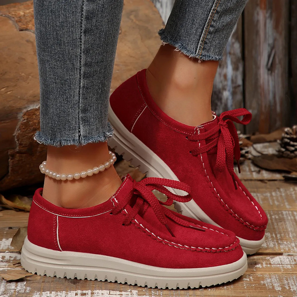 Women's Sports Shoes 2025 Spring Autumn Fashion Platform Sneakers Lace-up Round Toe Casual Comfortable Women's Shoes