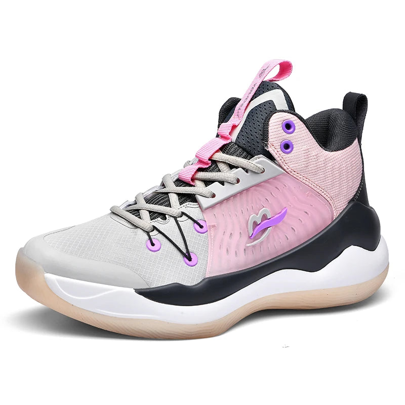 Basketball shoes for men breathable youth students grip anti-slip cushioning high elastic professional training sports shoes