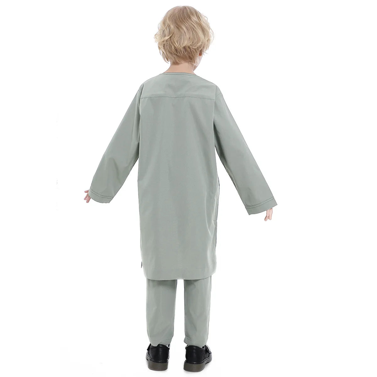 Muslim Kids Jubba Thobe Arab Boy Thobe Children Abaya Ramadan Dress Pant Set 2 Piece Caftan Robe Kaftan Musulman Ensembles