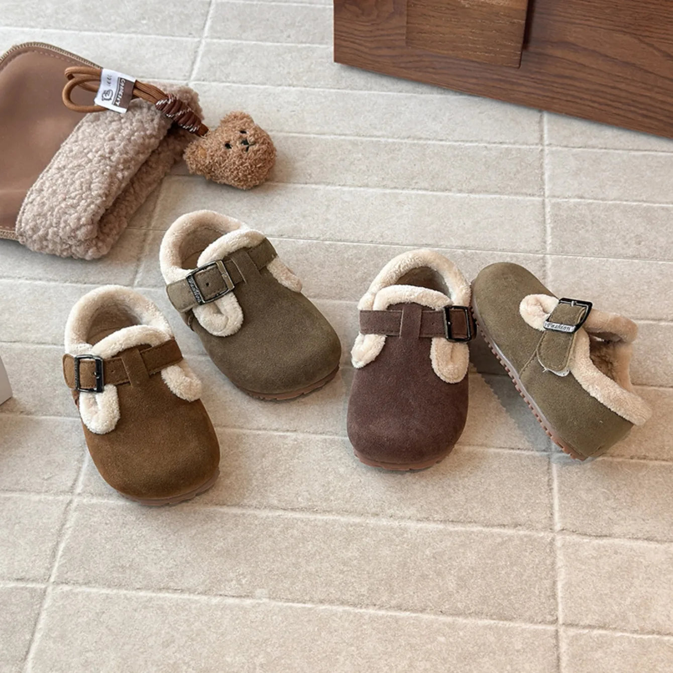 Children's Cotton Shoes Old Yellow Padded Thickened Boys Girls Bir Casual Shoes Khaki Soft Non-slip Kids ken Fashion Boots