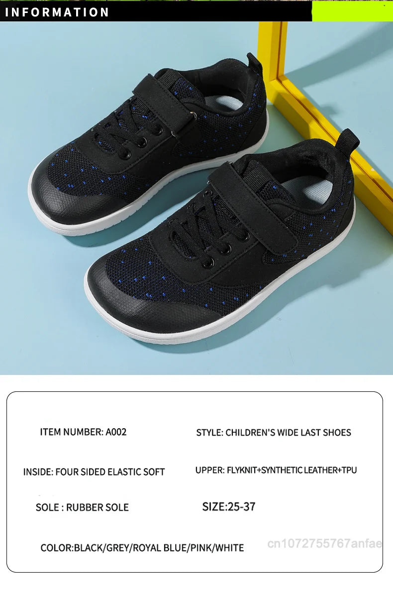 New Boys Girls Sneakers Kids Wide Barefoot Shoes  Naturally Splay Shoes Toddler Little Big Kid