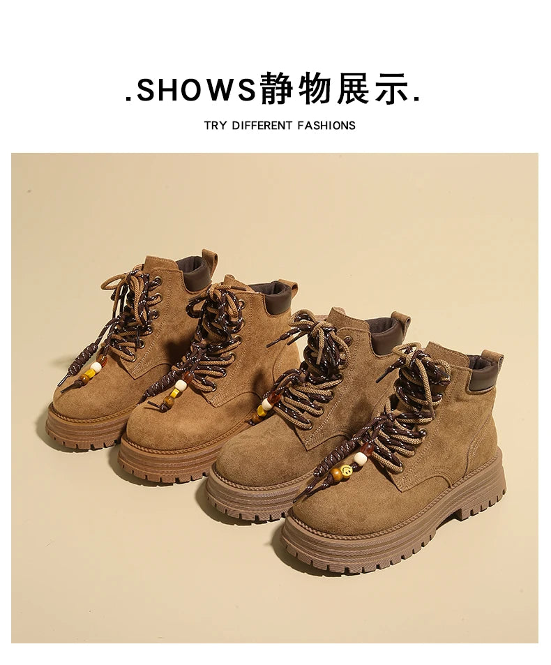 Thick-soled boots, Mallard work boots, versatile casual stylish ankle boots, MD-3