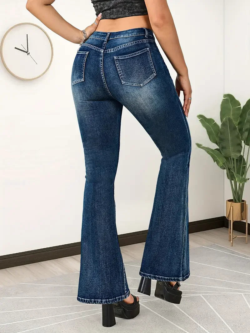 European and N Style Edition Stretch Bell-bottom Pants Women Jeans Women Comfortable Fashion All-matching Trend Jeans