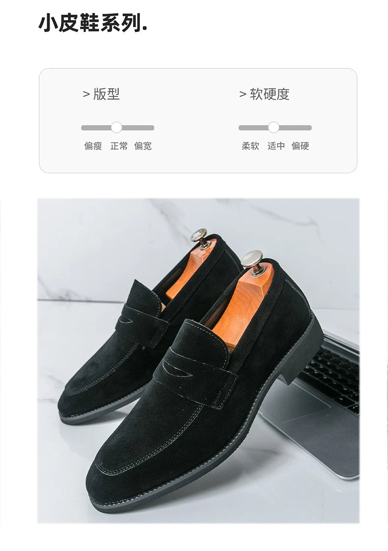 Classic Casual Leather Shoes For Men High Quality Social Shoes Men Fashion Slip On Flat Business Men's Loafers
