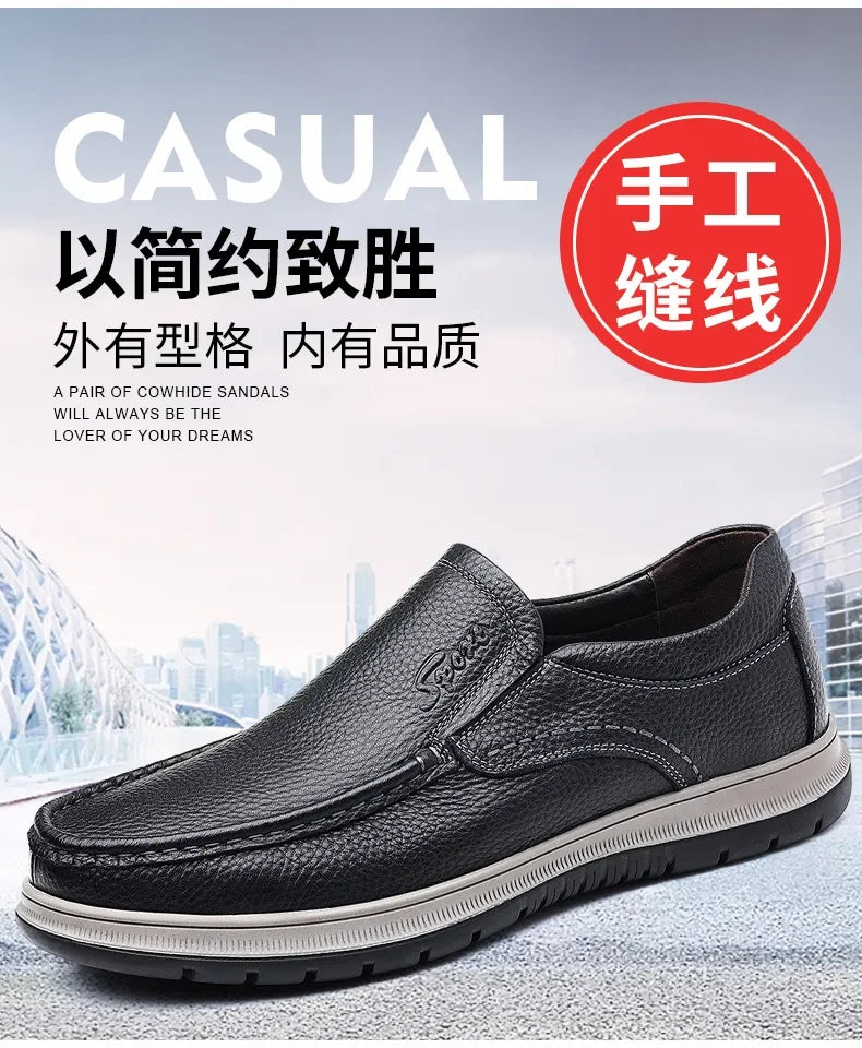 Casual Shoes For Men Flat Platform Walking Shoes Outdoor Footwear Loafers Breathable Sneakers Handmade Shoes Genuine