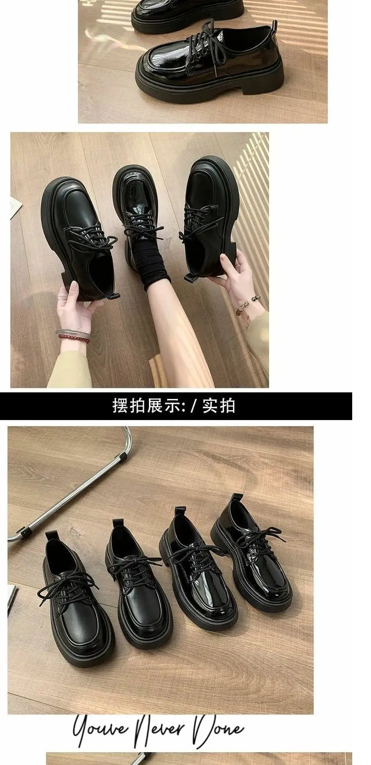 Women's Shoes Platform Round Toe British Style All-Match Oxfords Casual Female Sneakers Shallow Mouth Flats Autumn Loafers With