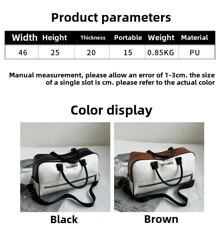 Large Capacity PU Zipper Travel Bag 2025 New High Quality Brand Simplicity Waterproof Luxury Leisure Vacation Luggage Bag