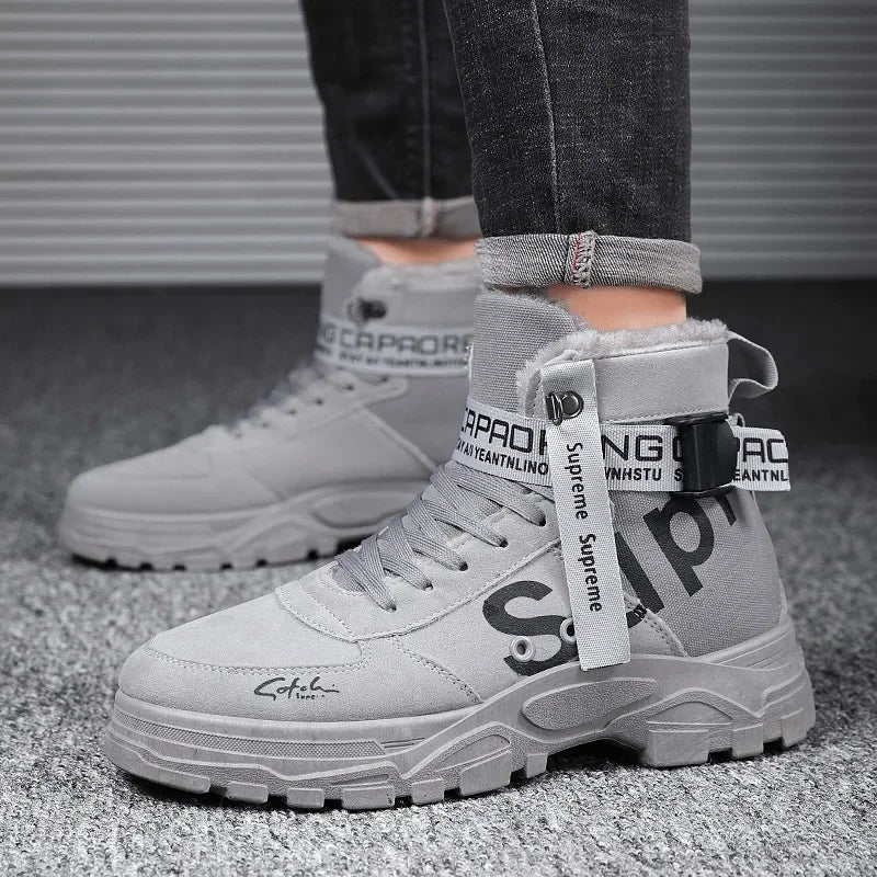 Men's boots Men Boots Luxury Casual sneaker Men Motorcycle botas High Ankle Walking Shoes Leather Safety shoes botas para hombre