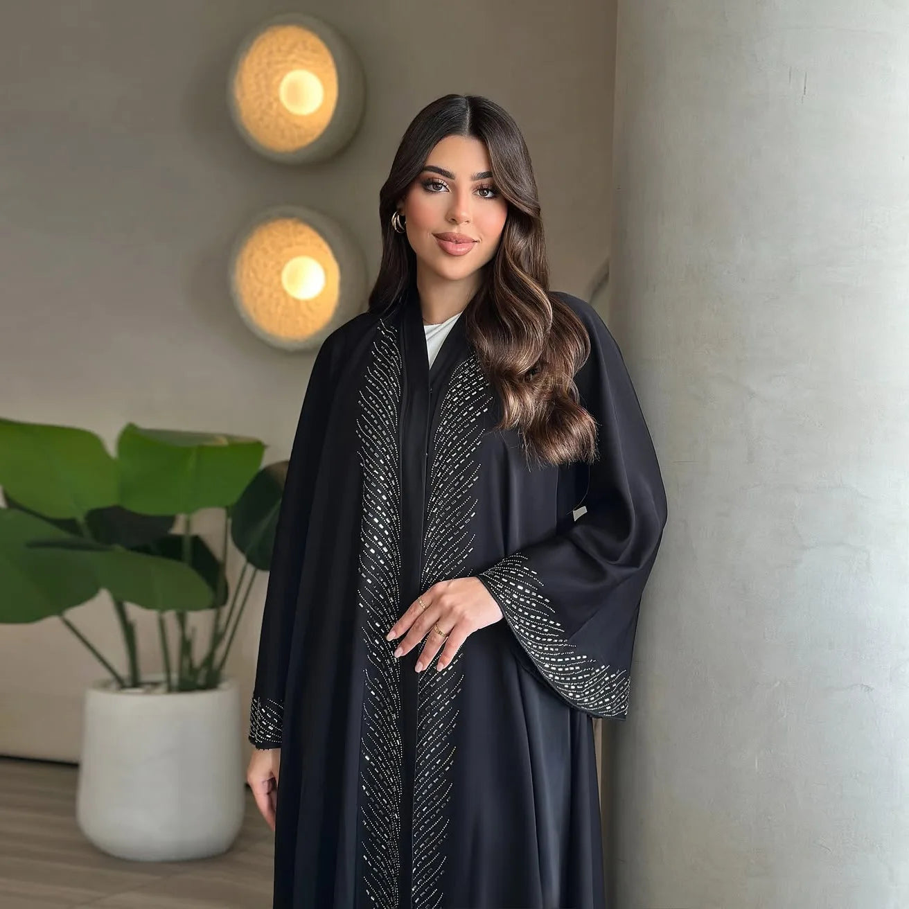 Eid Djellaba Modest Muslim Dress Women Dubai Abaya Kimono Cardigan Islam Clothing Kebaya Jalabiya Kaftan Femme Musulmane Vestido