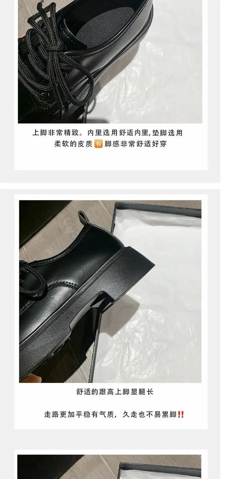 Women's Shoes Platform Round Toe British Style All-Match Oxfords Casual Female Sneakers Shallow Mouth Flats Autumn Loafers With