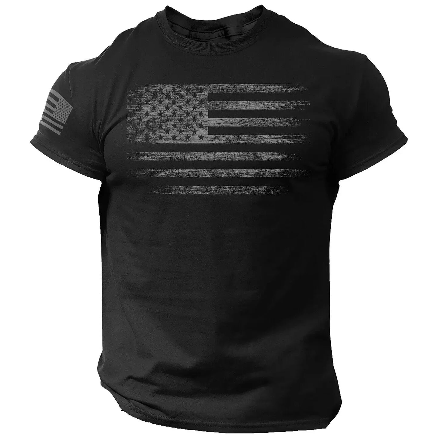 2024 New Gym T-shirt for Men 3d Print USA Flag T Shirt Oversized Casual Short-sleeved Summer Sportswear Men's Clothing Tees Tops