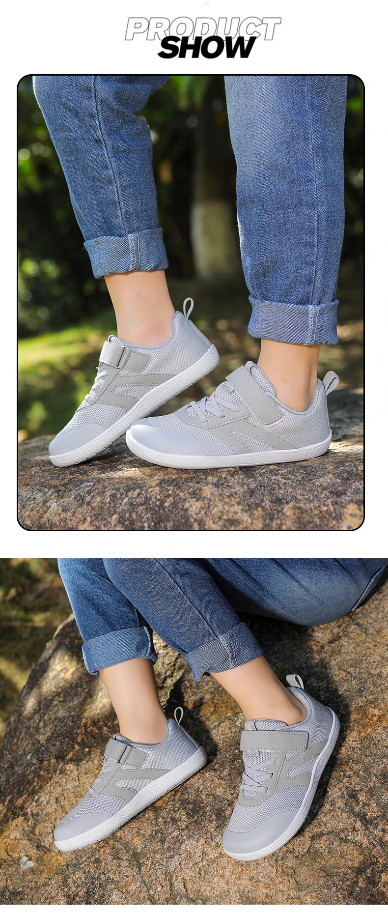 Kid Wide Width Barefoot Shoes | Boys/Girls Minimalist Elastic Opening Sneakers| Flexible- Zero Drop Sole Outdoor Children Shoes