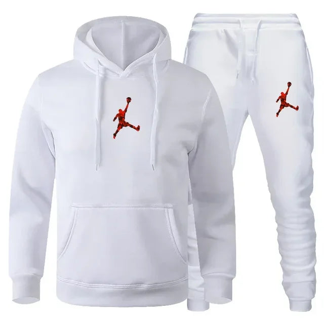 2025 Autumn/Winter Men's jogging Fitness sportswear Set: Fashionable long-sleeved sweatshirt + casual pants 2-piece set