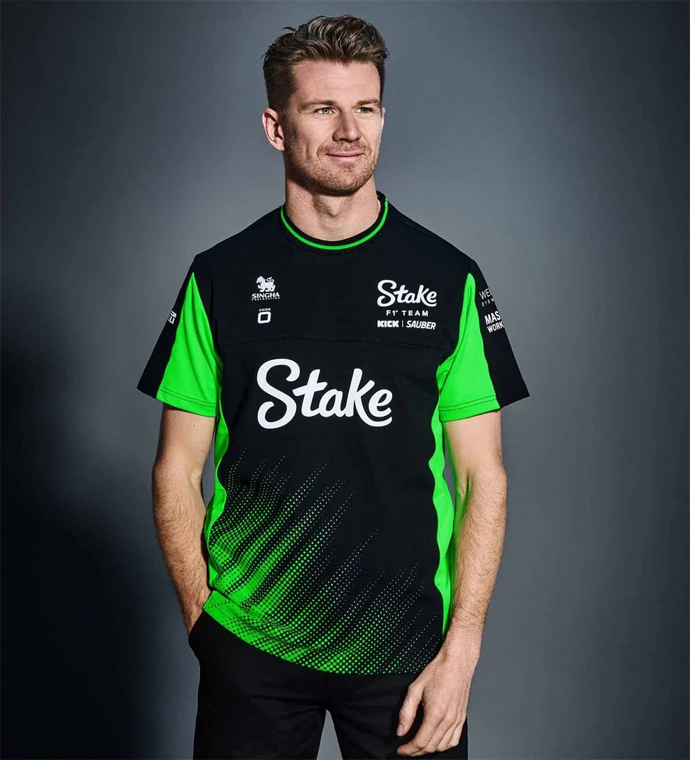 Stake 2025 Nico Hulkenberg Gabriel Bortoleto F1 Teamwear T-Shirt Men Hot Sale New Summer Women Short Sleeve Tops Shirts Children