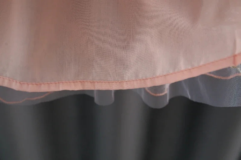 Winter New Girls' Dress Long Sleeve Puffed Sleeve Crew Neck Top Knitted Shirt Gauze Dress Flower Sweet Princess Dress