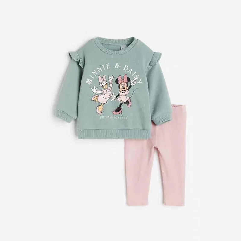 0-6 Age Children's Wear Set Autumn Long Sleeve Tracksuit Cartoon Mickey Hoodies Sweatpants Two Piece Set Kids Clothing Outfits