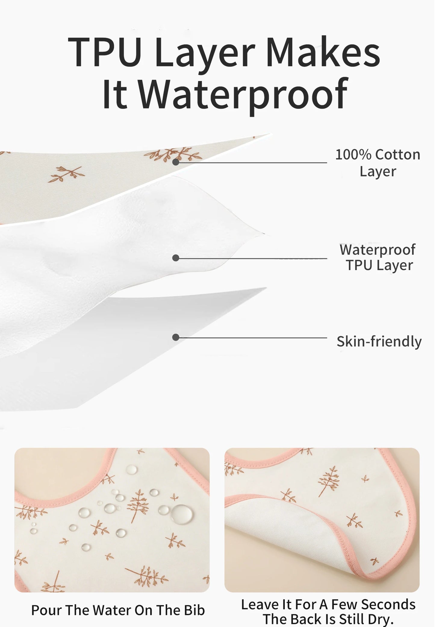 5 Pcs/set Baby Bibs U-shaped Infant Saliva Towel Easy to Wipe Kids Eating Cloth 100% Cotton Anti-spitting Skin-friendly 1-3Y