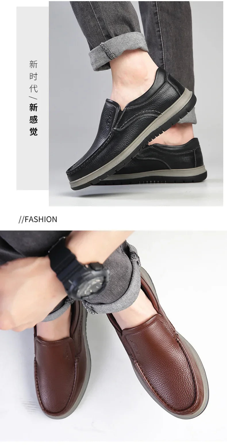 Casual Shoes For Men Flat Platform Walking Shoes Outdoor Footwear Loafers Breathable Sneakers Handmade Shoes Genuine