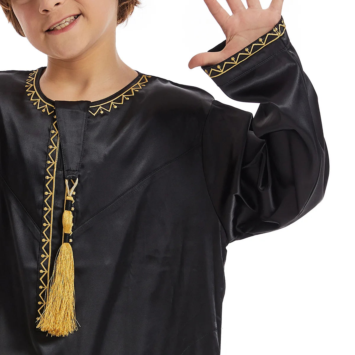 Eid Muslim Children Abaya Ramadan Jubba Prayer Thobe Boy Kids Abayas Islam Long Robe Gown Kaftan Dubai Arab Tassel Dishdasha