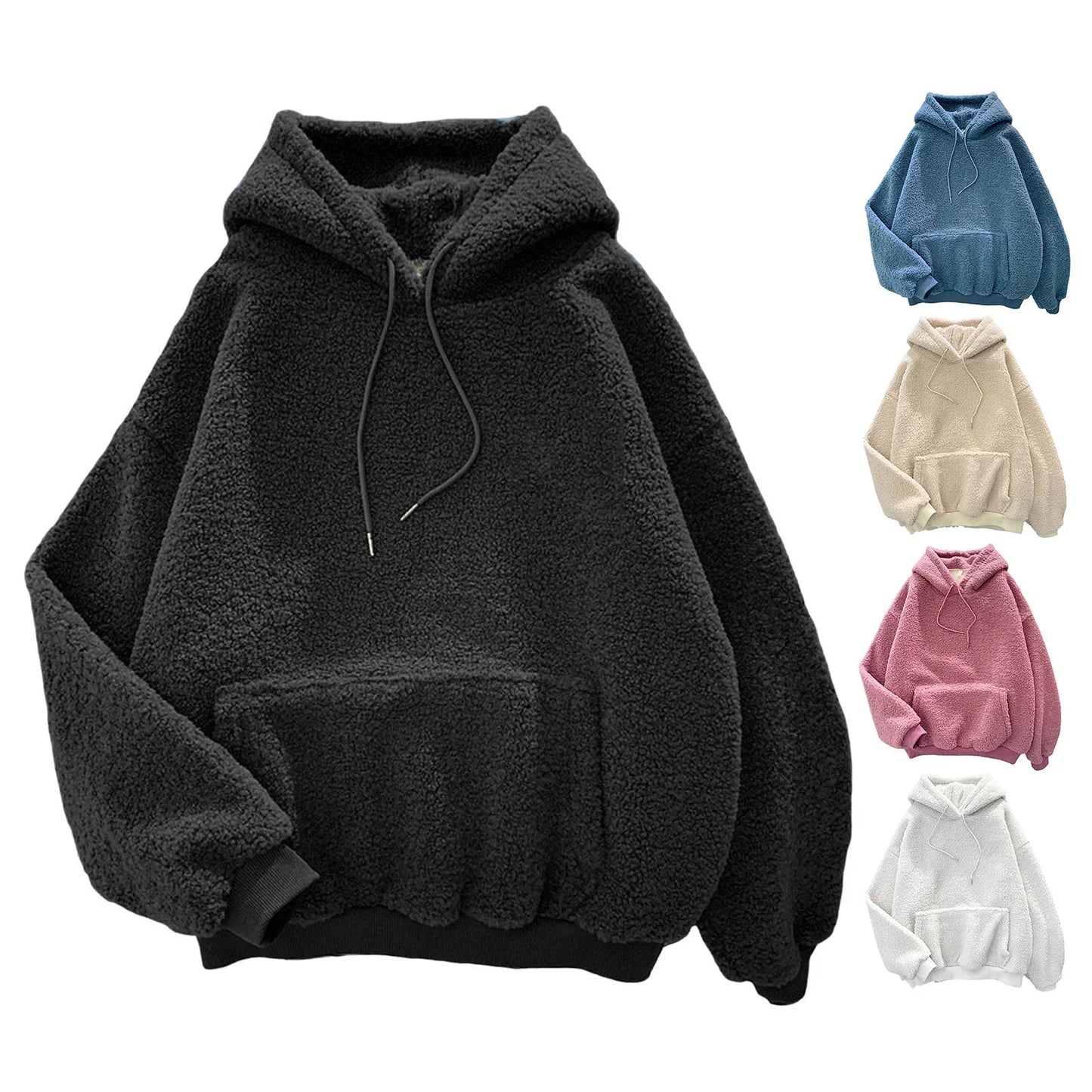 Autumn Winter Coat Pink Sweet Hooded Sorry Print Harajuku Loose Pocket Hoodies Womens Fleece Flannel Pullover Female Sweatshirt