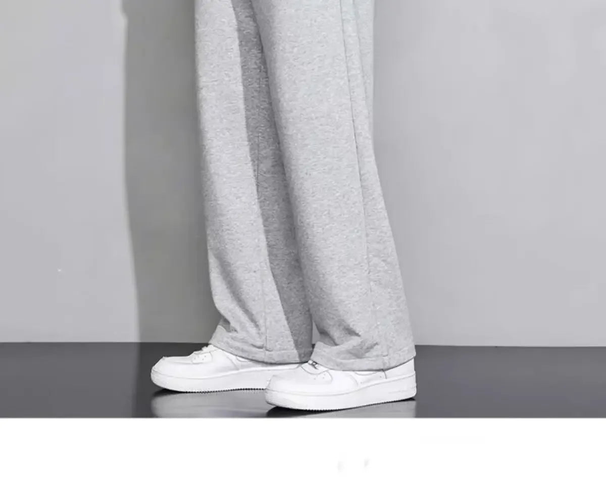 Men's Loose Fit Straight Leg Sweatpants Casual Plus Size Cotton Pants For Autumn Winter Spring Summer Lightweight