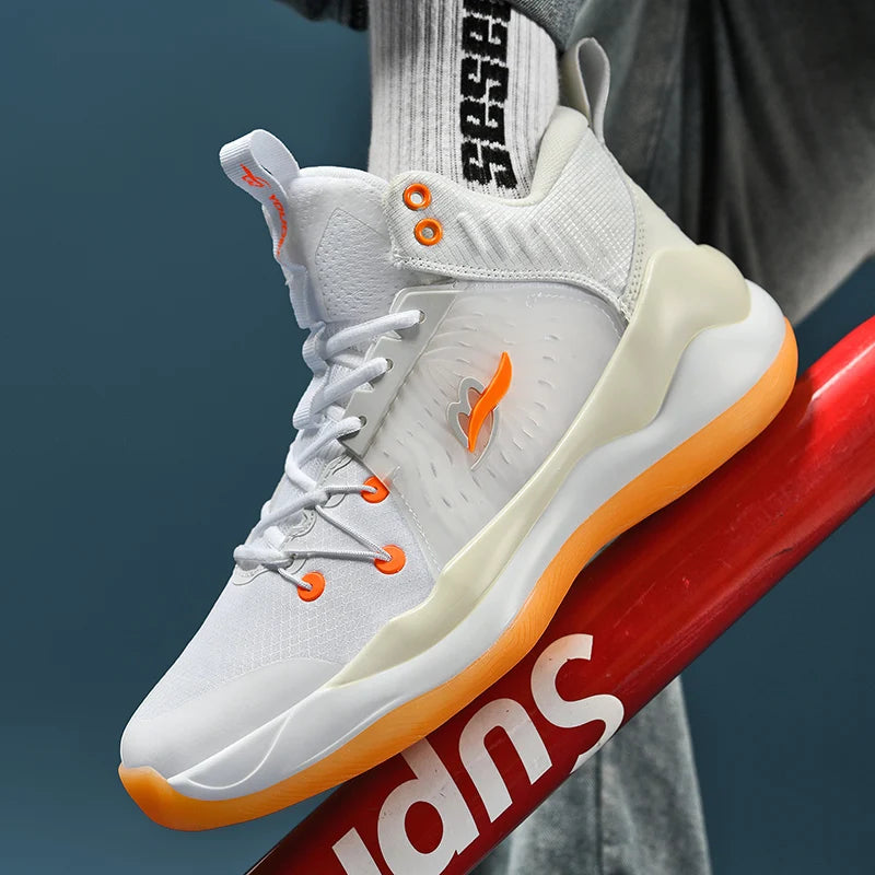 Basketball shoes for men breathable youth students grip anti-slip cushioning high elastic professional training sports shoes