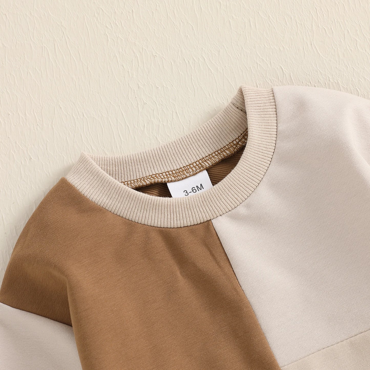 Infant Baby Boy Sweatshirt Pants Set 2pcs Clothing Suit Casual Toddler Long Sleeve Contrast Color Ribbed Cotton Outerwear