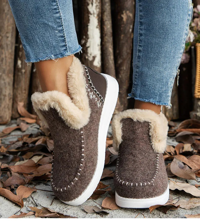 Boots 2025 Winter Shoes For Woman Fur Botas Mujer Casual Women's Ankle Boots Winter Footwear Female Rubber Snow Boots For Women