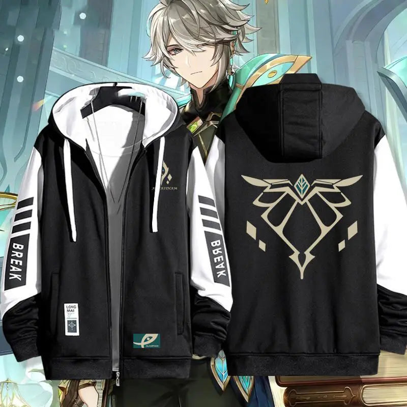 Game Genshin Impact Alhaitham Series Hoodie Zip Up Hoodies for Men Women Autumn Winter Hoodie Sweatshirt Game Genshin Clothes