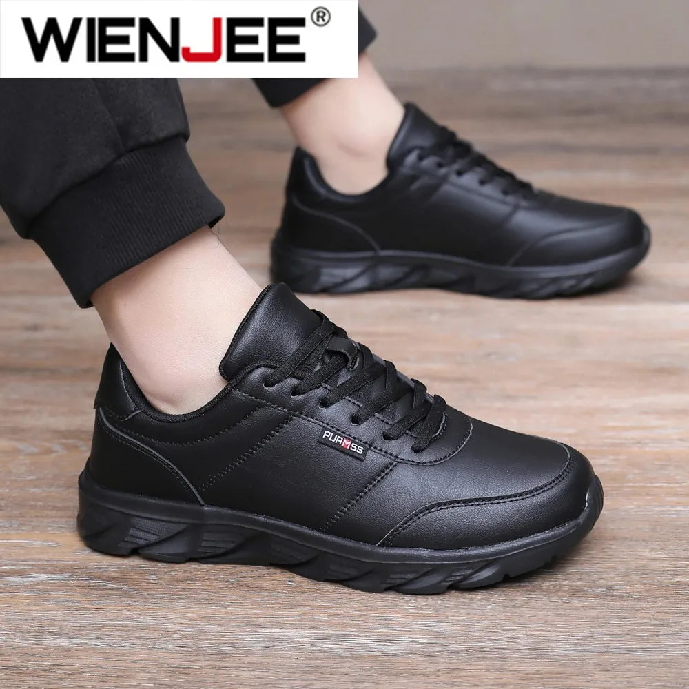 2025 Men Shoes Spring Autumn Waterproof Walking Sneakers Leisure Male Leather Sports Shoes Non-Slip Footwear