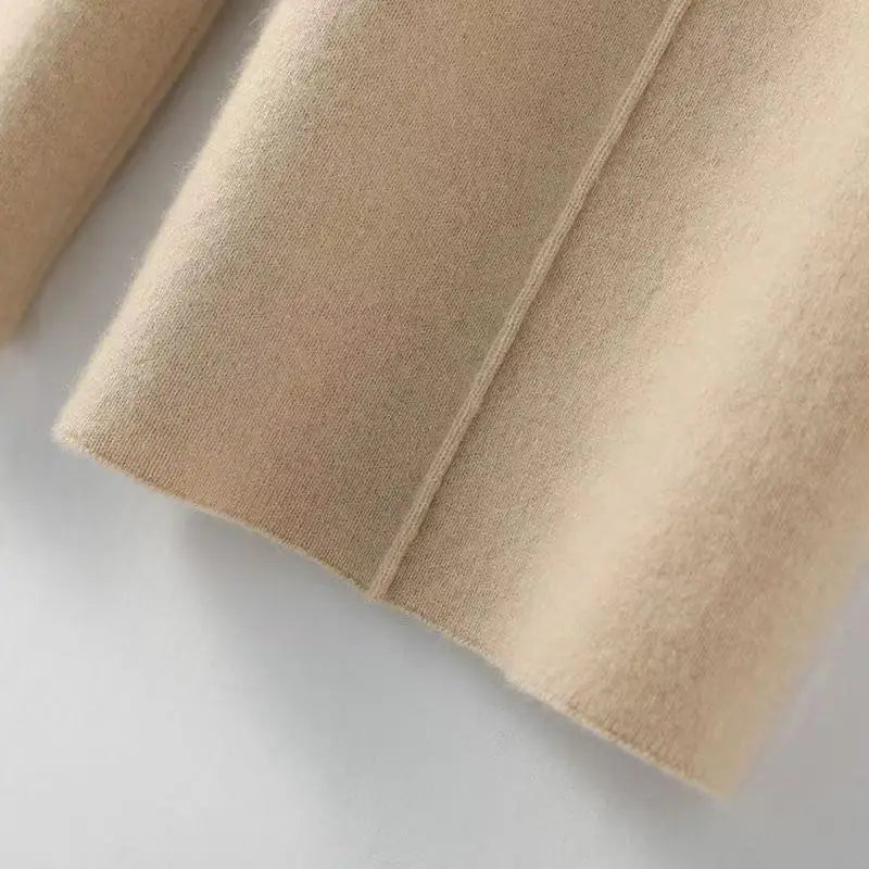 Women Merino Wool Knitted Wide Leg Pants Autumn Winter Basic Soft Warm Cashmere Knit Trousers Casual Simple Style Korean